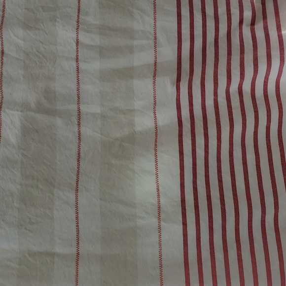 Pottery Barn Teen Harbor Stripe Duvet Cover & Sham- red & Cream - Picture 5 of 8